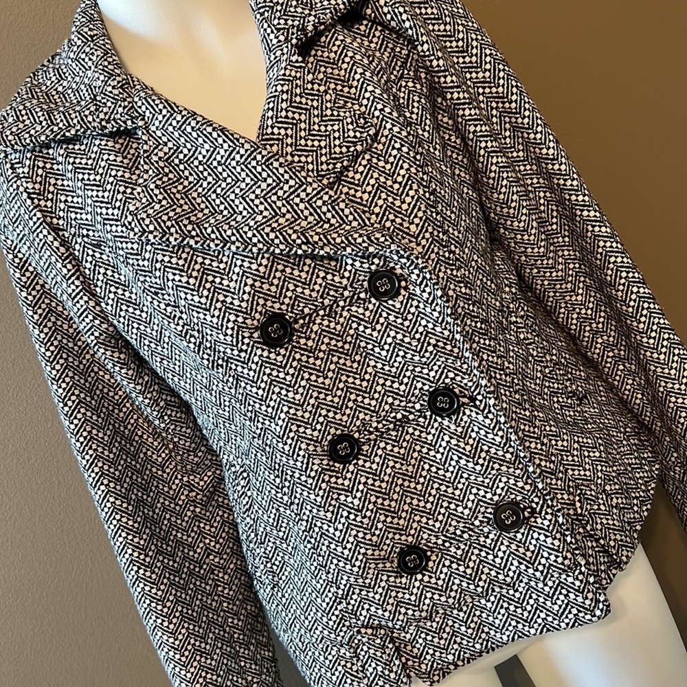 CHARLOTTE RUSSE Tweed Double Breasted Wool Blend Coat Jacket Size Large